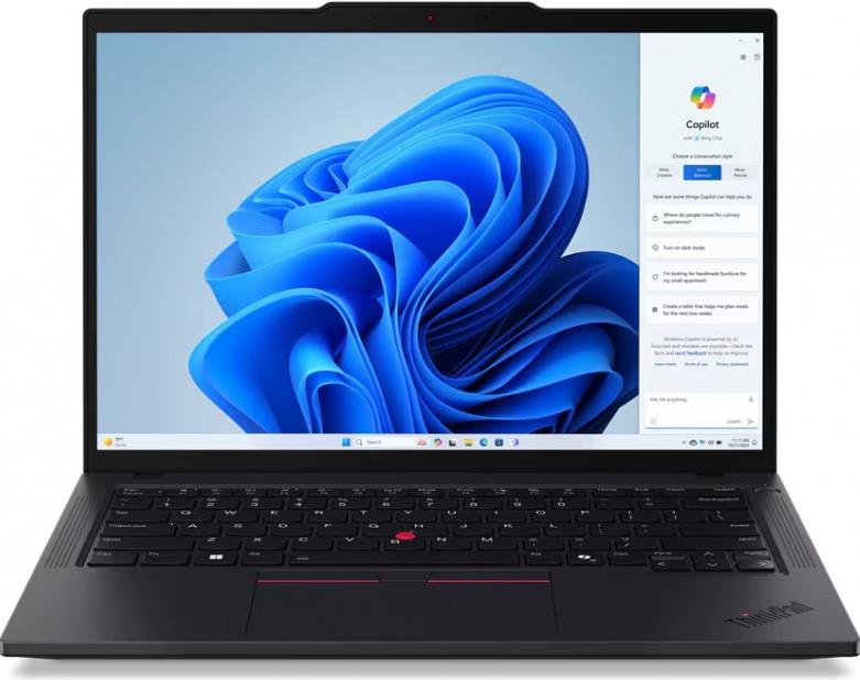 Изображение Ноутбук Lenovo ThinkPad T14 Gen 5 (Intel 125U 1300 МГц/ SSD 512 ГБ  /RAM 16 ГБ/ 14" 1920x1200/VGA встроенная/ Windows 11 Pro) (21MMS1QF00)