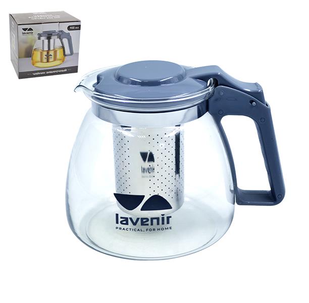 Изображение Чайник заварочный LAVENIR 8041-900GRY (102270) (серый, прозрачный/0,9 л )