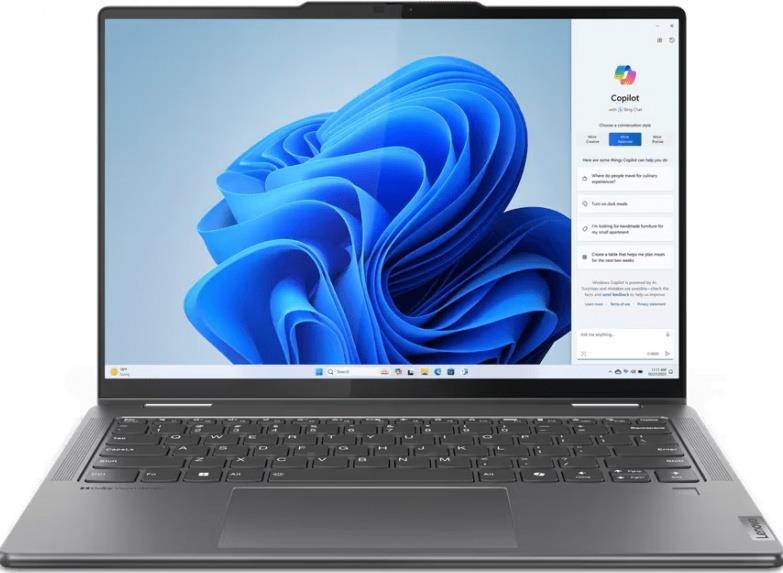 Изображение Ноутбук Lenovo Yoga 7 14AHP9 (AMD 8840HS 3300 МГц/ SSD 1024 ГБ  /RAM 16 ГБ/ 14" 1920x1200/VGA встроенная/ Windows 11 Home) (83DK006RRK)