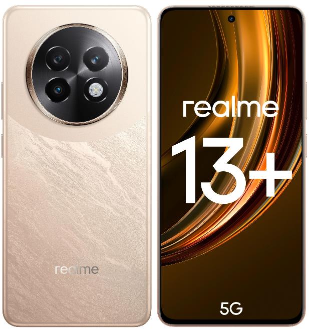 Изображение Смартфон Realme 13+ 5G (256 Гб/8 Гб) золотистый