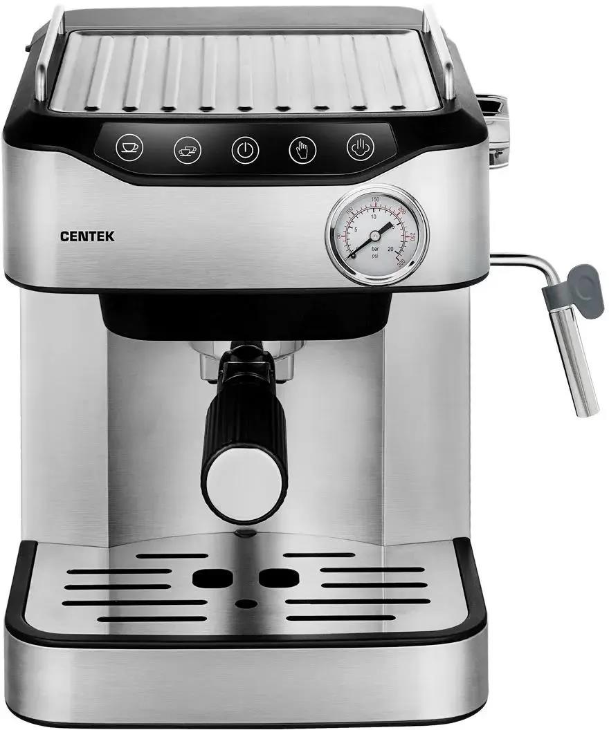 Изображение Кофеварка CENTEK CT-1166 серебристый (рожковая/1,6 л /850 Вт )