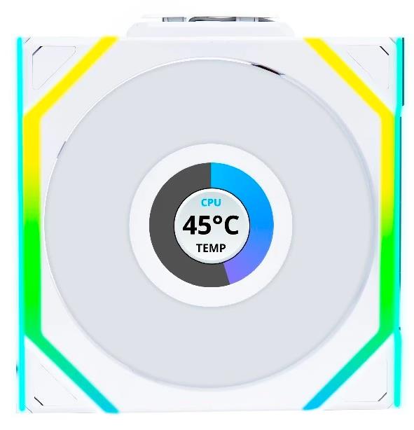 Изображение Вентилятор Lian Li UNI Fan SL Wireless LCD 120 White (1900 об/мин , 120x120x25 мм,4-pin PWM)