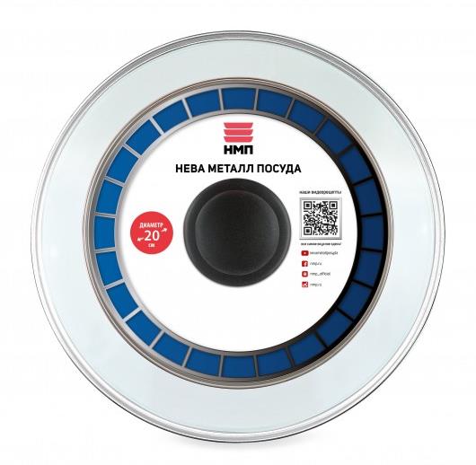 Изображение Крышка НЕВА МЕТАЛЛ ПОСУДА стекл. с метал. ободом 43020 20 см