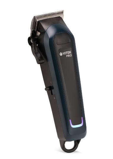 Изображение Машинка для стрижки волос VITEK VT-2376, черный, синий