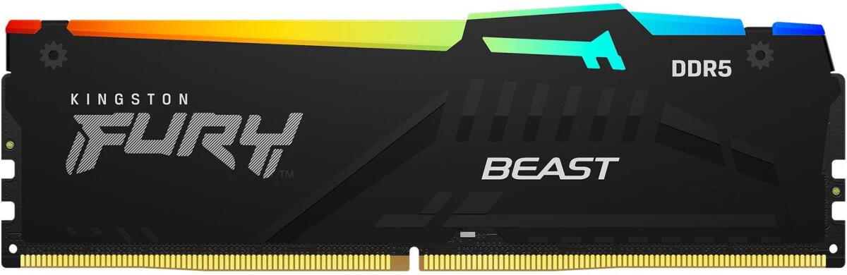Изображение Оперативная память 16 GB DDR5 Kingston Fury Beast RGB (51200 Мб/с, 6400 МГц, CL32)