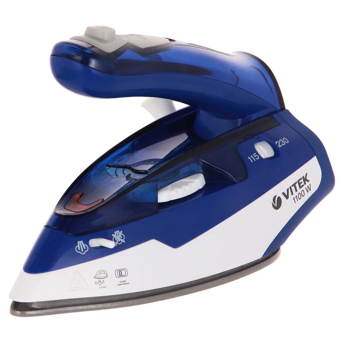 Изображение Утюг VITEK VT-1269 Дорожный (1100 Вт/синий, белый)