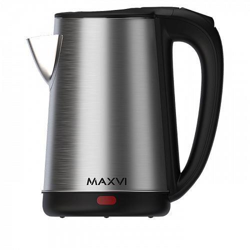 Изображение Электрический чайник MAXVI KE1822S silver-black (1500 Вт/1,8 л /нержавеющая сталь/черный, серебристый)