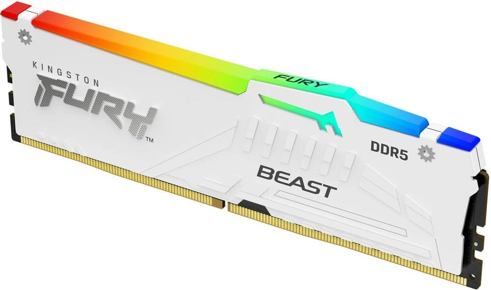 Изображение Оперативная память 1x32 GB DDR5 Kingston Fury Beast White RGB (48000 Мб/с, 6000 МГц, CL36)