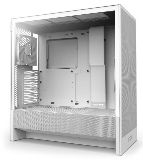 Изображение Корпус NZXT H5 Flow White (mATX, ATX, Mini-ITX, EATX, белый, без БП)/(CC-H52FW-01)