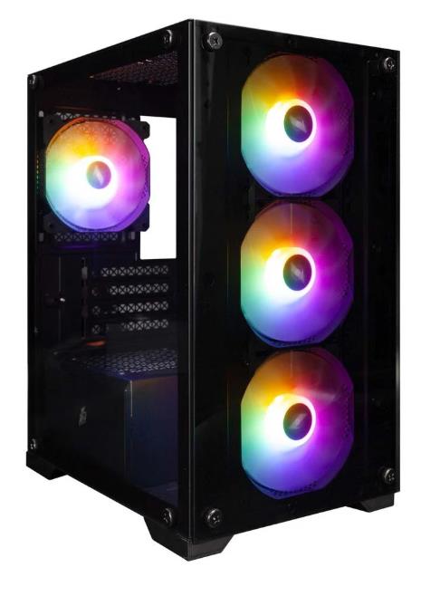 Изображение Корпус 1STPLAYER FIREBASE X2-M Black (mATX, Mini-ITX, черный, без БП)/(X2-M-BK-4F1)