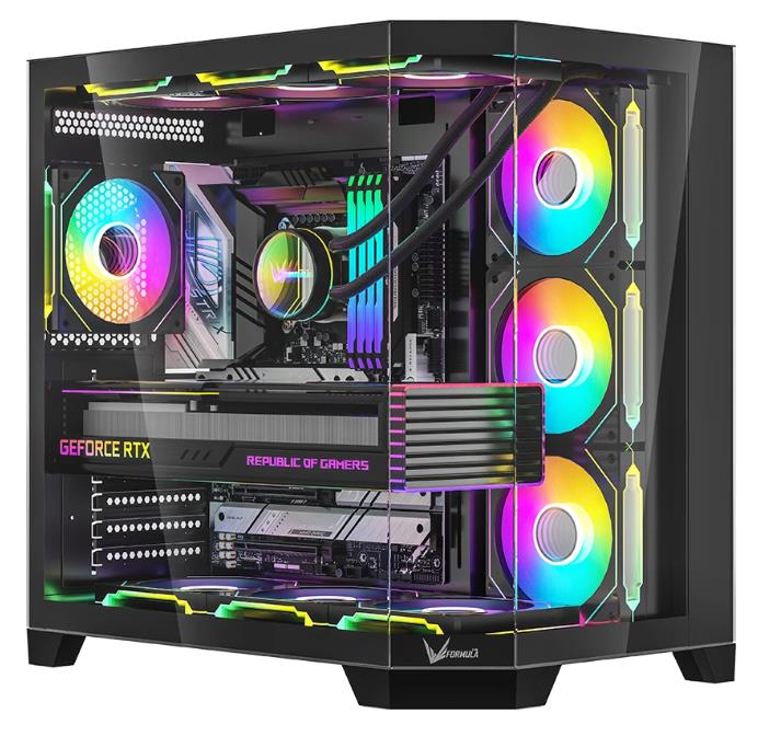 Изображение Корпус Formula Crystal Z6 Floe Black (mATX, ATX, Mini-ITX, белый, без БП)/(CRYSTAL Z9MLFLOE)