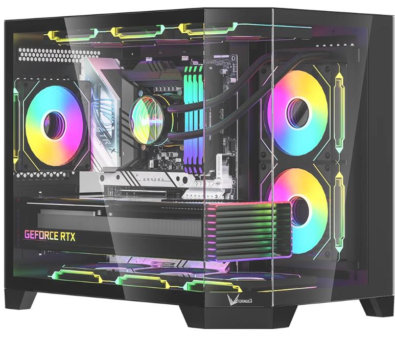 Изображение Корпус Formula Crystal Z6M Floe Black (mATX, ATX, Mini-ITX, черный, без БП)/(CRYSTAL Z6M FLOE)