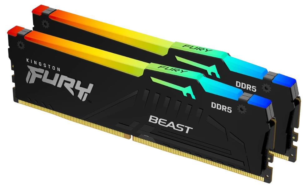 Изображение Оперативная память 2x32 GB DDR5 Kingston Fury Beast RGB (41600 Мб/с, 5200 МГц, CL40)