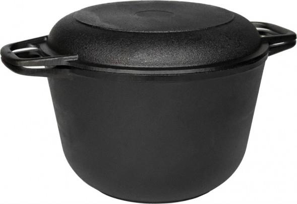 Изображение Кастрюля Гардарика 1303-4 чугунная с крышкой-сковородой (3 л )