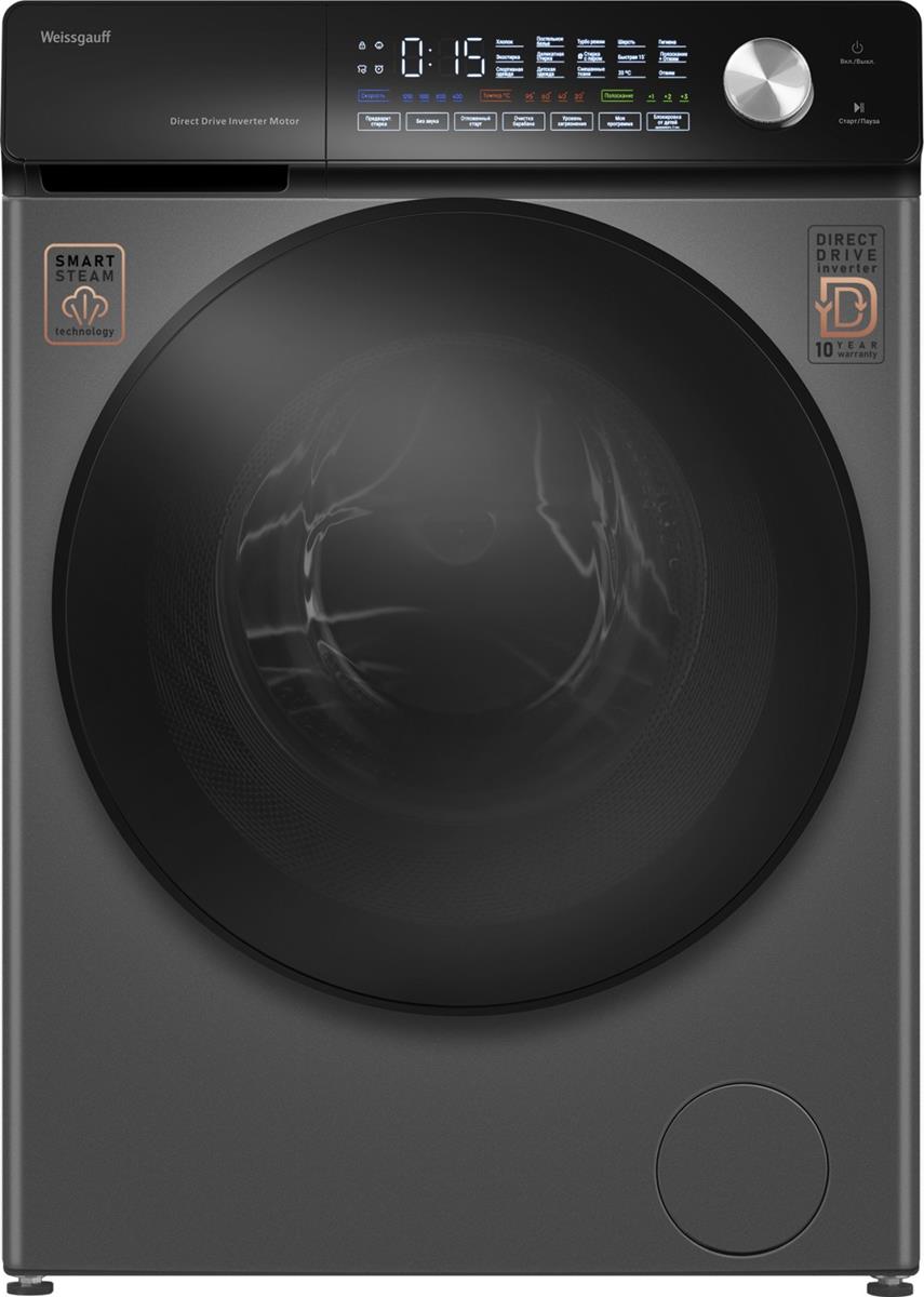 Изображение Стиральная машина Weissgauff WM 45126 Steam Direct Drive Deep Grey, серый (фронтальная, 6 кг, 1200 об/мин )