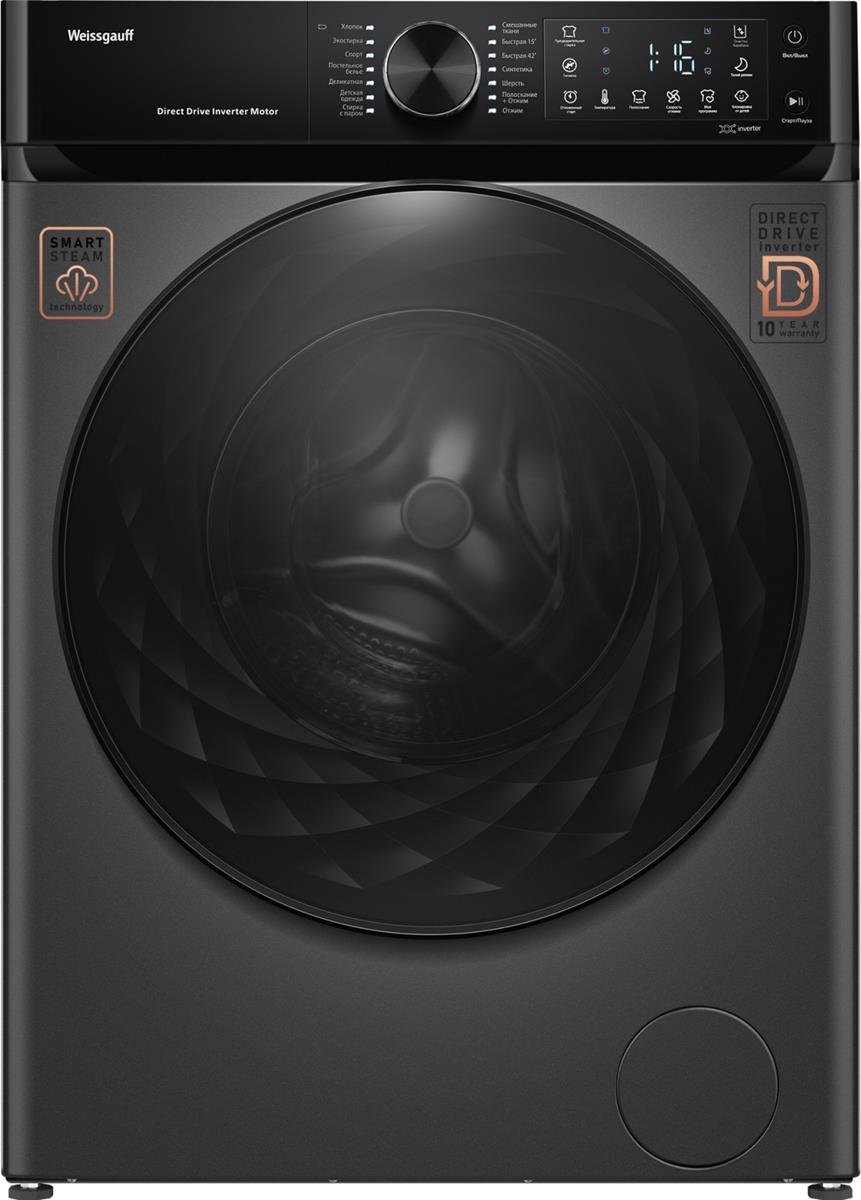 Изображение Стиральная машина Weissgauff WM 59411 Direct Drive Inverter Steam Deep Grey, серый (фронтальная, 11 кг, 1400 об/мин )