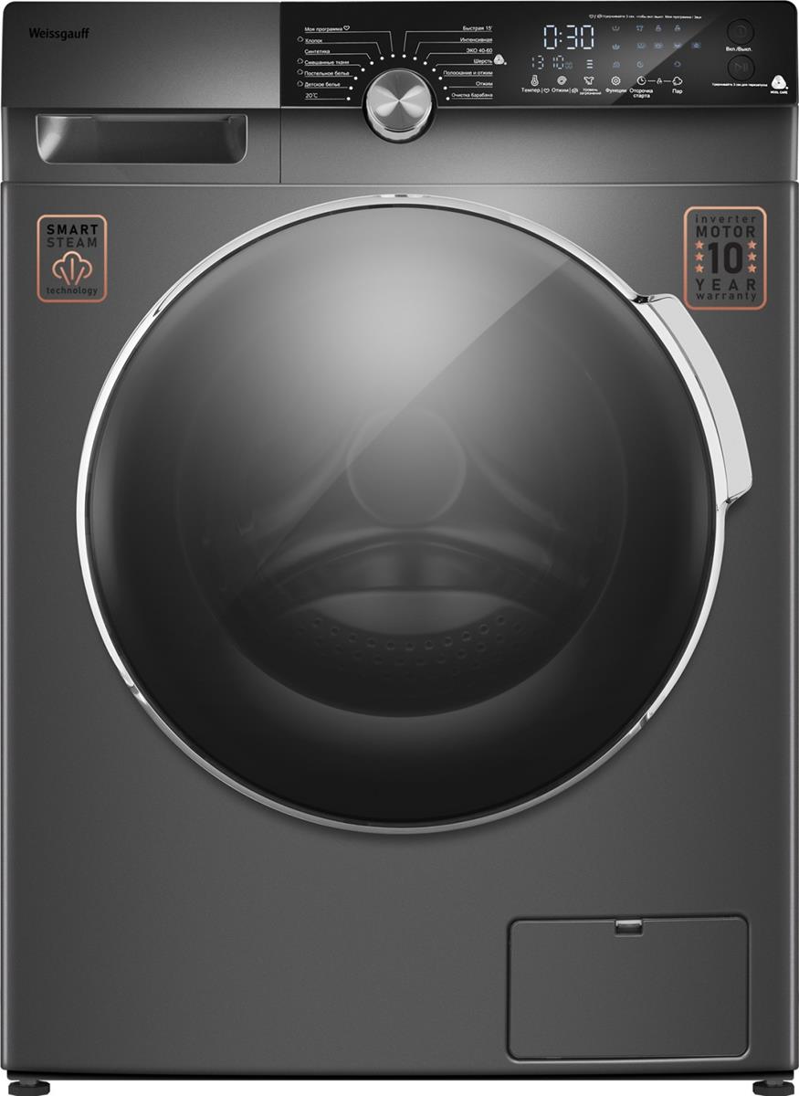 Изображение Стиральная машина Weissgauff WM 59412 DC Inverter Steam Silver, серебристый (фронтальная, 12 кг, 1400 об/мин )