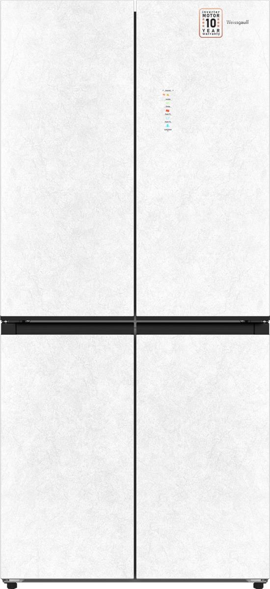 Изображение Холодильник Weissgauff WCD 450 White Rock Glass NoFrost Inverter белый (A+,324 кВтч/год)