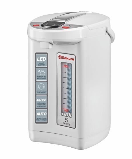 Изображение Термопот Sakura SA-1365W (5 л /1200 Вт /белый)