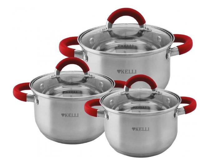 Изображение Набор посуды Kelli KL-4236 красный