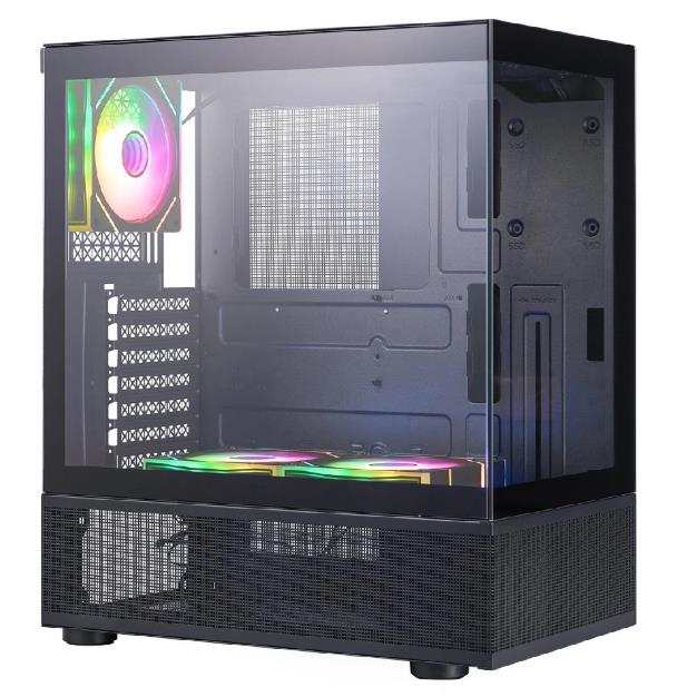 Изображение Корпус 1STPLAYER MIKU Mi7-A ARGB Black (mATX, ATX, Mini-ITX, черный, без БП)/(Mi7-A-BK-2FC7R-1FC7)