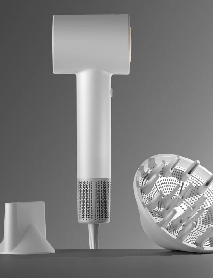 Изображение Фен Tuvio HD16EI01, с BLDC-мотором и диффузором  (1600 Вт /серый, белый)