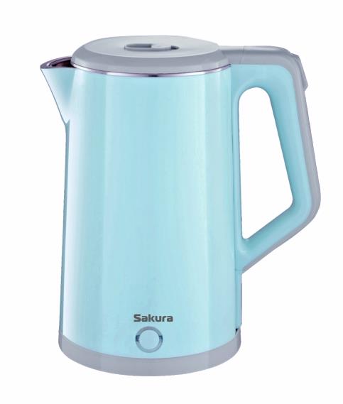 Изображение Электрический чайник Sakura SA-2150BL (1800 Вт/1,8 л /нержавеющая сталь/голубой)