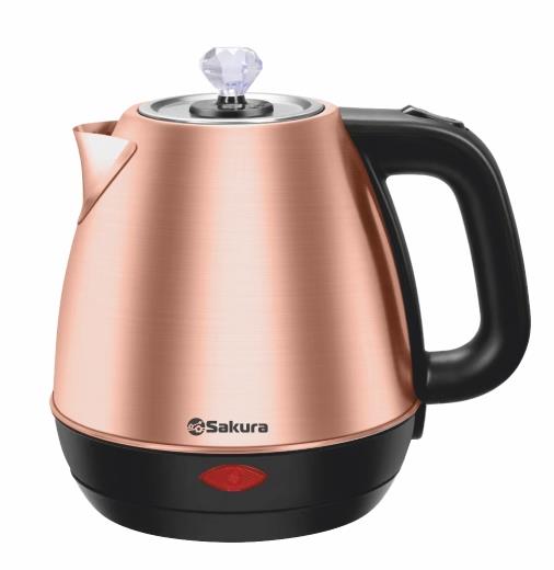 Изображение Электрический чайник Sakura SA-2188CB (1.8) (1800 Вт/1,8 л /пластик, нержавеющая сталь/медный, черный)