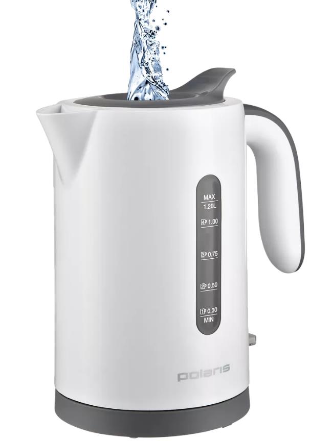 Изображение Электрический чайник Polaris PWK 1220C Water Way Pro (2200 Вт/1,2 л /пластик/белый)