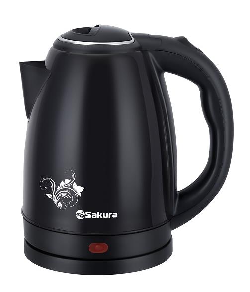 Изображение Электрический чайник Sakura SA-2134BK (1800 Вт/1,8 л /пластик, нержавеющая сталь/черный)