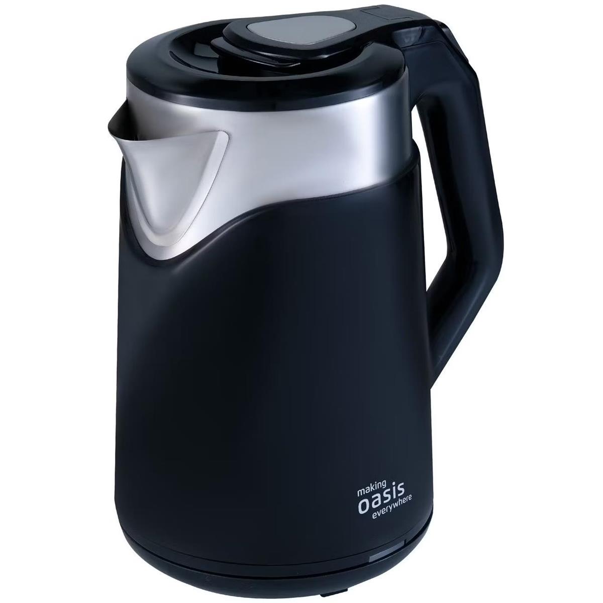 Изображение Электрический чайник Oasis K-21SPB (1800 Вт/2 л /пластик, нержавеющая сталь/черный)