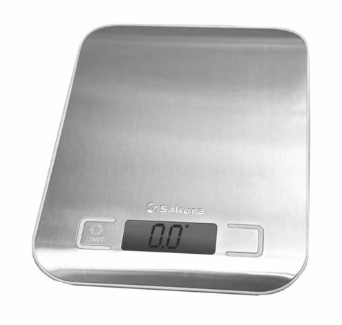 Изображение Весы кухонные Sakura SA-6060SG 5кг (серый, нержавеющая сталь)