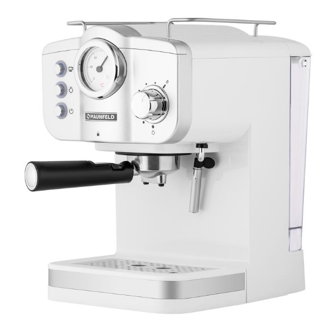 Изображение Кофеварка MAUNFELD MF-735WH PRO белый (рожковая//1100 Вт )
