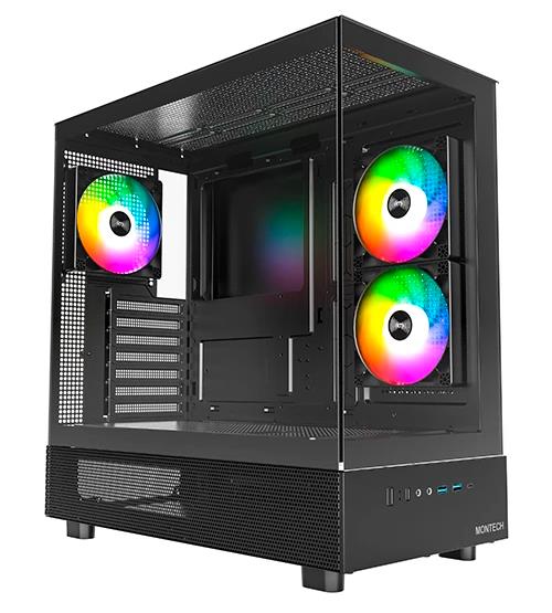 Изображение Корпус Montech XR Black (mATX, ATX, Mini-ITX, черный, без БП)/(XR BL)