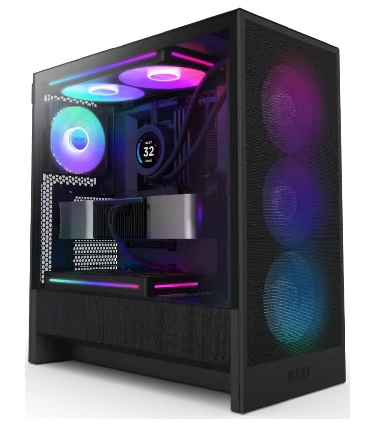 Изображение Корпус NZXT H5 Flow RGB Black (mATX, ATX, Mini-ITX, EATX, черный, без БП)/(CC-H52FB-R1)