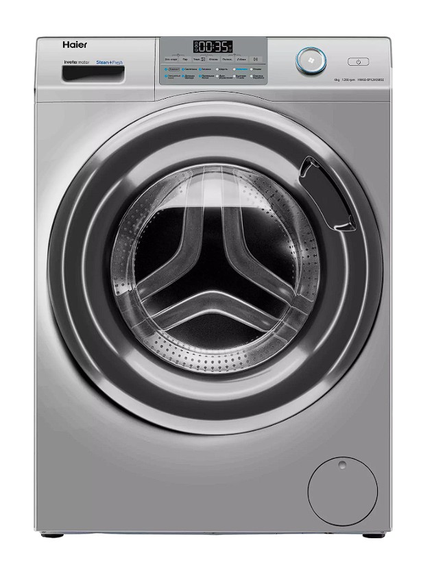 Изображение Стиральная машина Haier HW60-BP12959BSE, серебристый (фронтальная, 6 кг, 1200 об/мин )