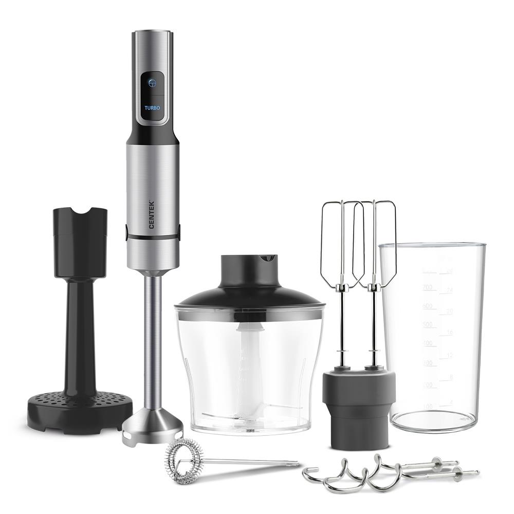 Изображение Блендер CENTEK CT-1312 (погружной/1500 Вт/серебристый, черный)