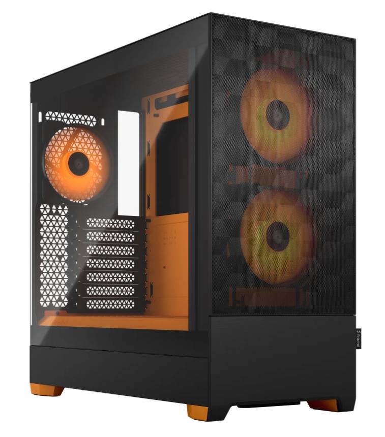 Изображение Корпус Fractal Design Pop Air RGB Orange TG Clear Tint (mATX, ATX, Mini-ITX, черный, без БП)/(FD-C-POR1A-05)