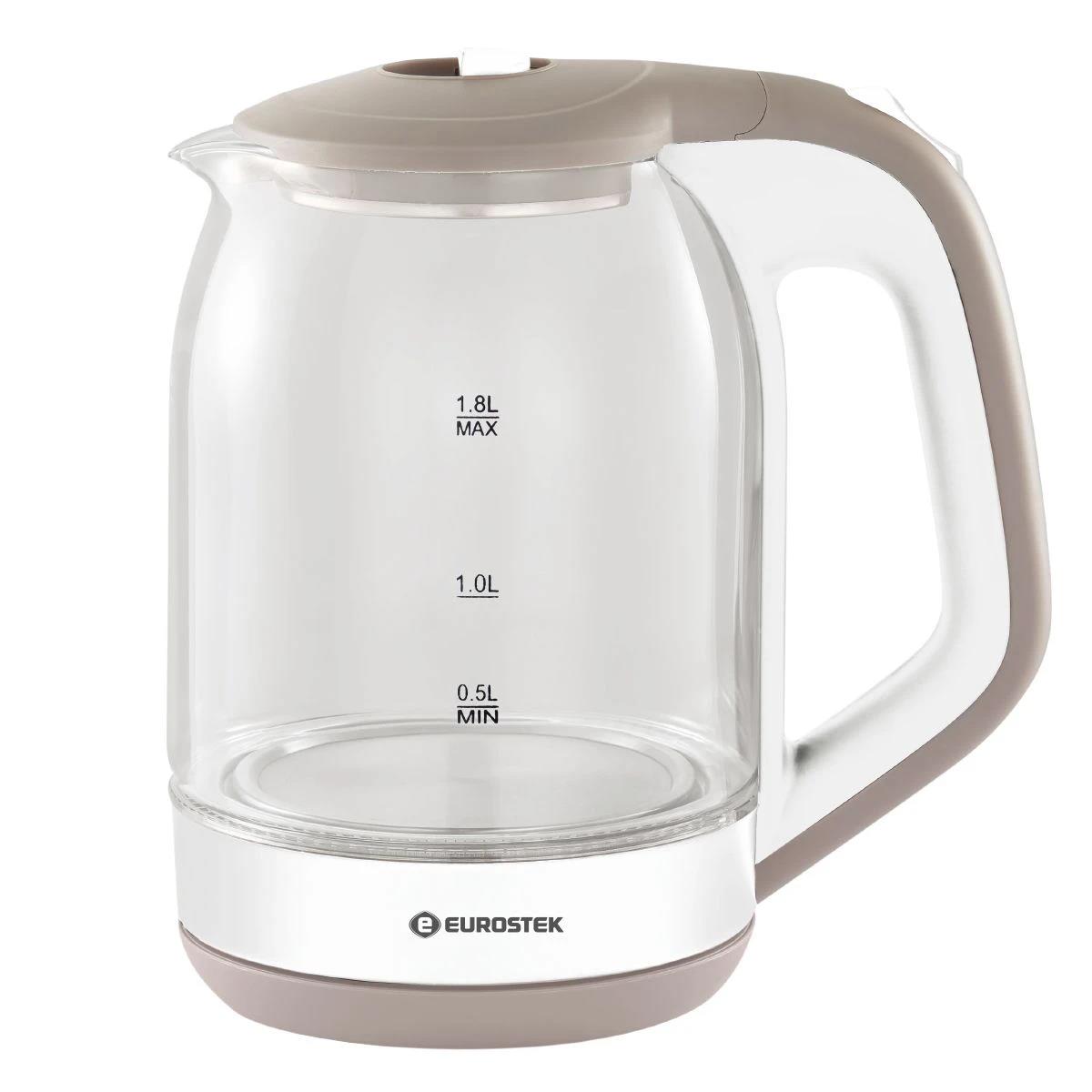Изображение Электрический чайник Eurostek ЕЕК-3014 (1500 Вт/1,8 л /стекло, пластик/бежевый, прозрачный)