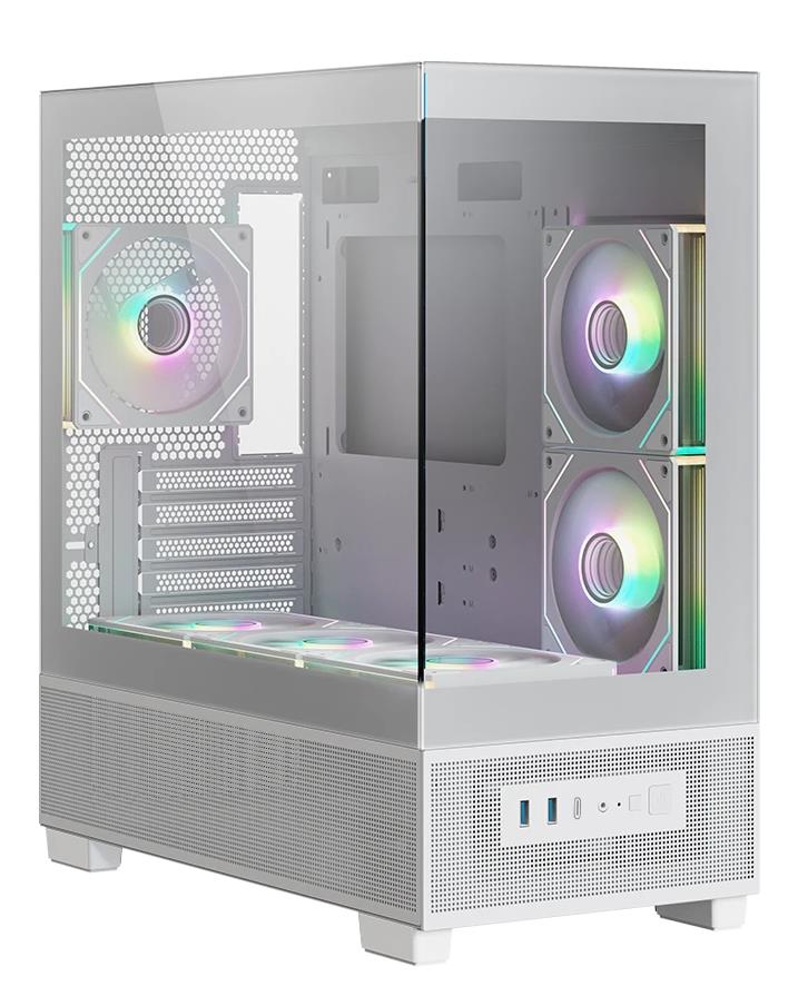 Изображение Корпус XASTRA Q500M 6ARGB-C10-UC White (mATX, Mini-ITX, белый, без БП)/(Q500M-6FM12A-C10-UC-WH)