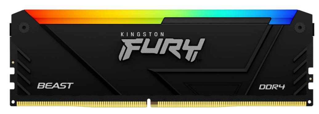 Изображение Оперативная память 8 GB DDR4 Kingston Fury Beast RGB (25600 МБ/с, 3200 МГц, CL16)