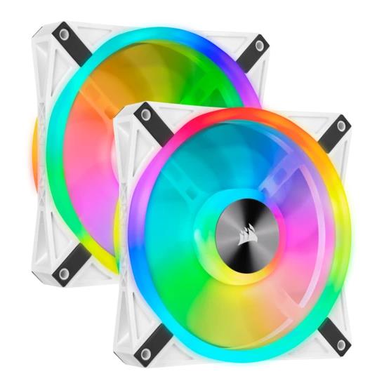 Изображение Вентилятор Corsair iCUE QL140 RGB White Dual Pack (1250 об/мин , 140x140x25 мм,4-pin PWM)
