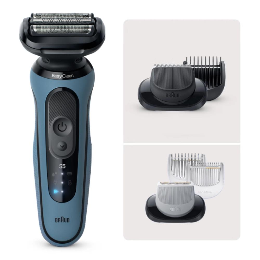 Изображение Бритва Braun S5 52-A1650s насадки для тела/триммер для бороды, тип 5762,голубой, черный