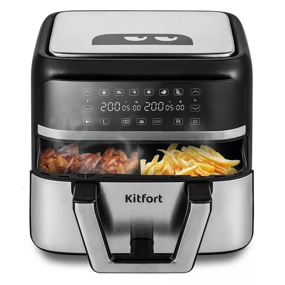 Изображение Аэрогриль Kitfort КТ-2247 2850Вт черный/серебристый (2850 Вт /8 л )