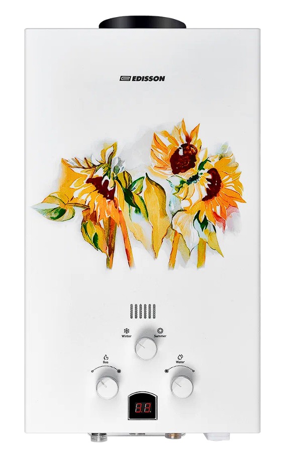Изображение Водонагреватель проточный (газовые) Edisson E 20 GD (Подсолнухи)