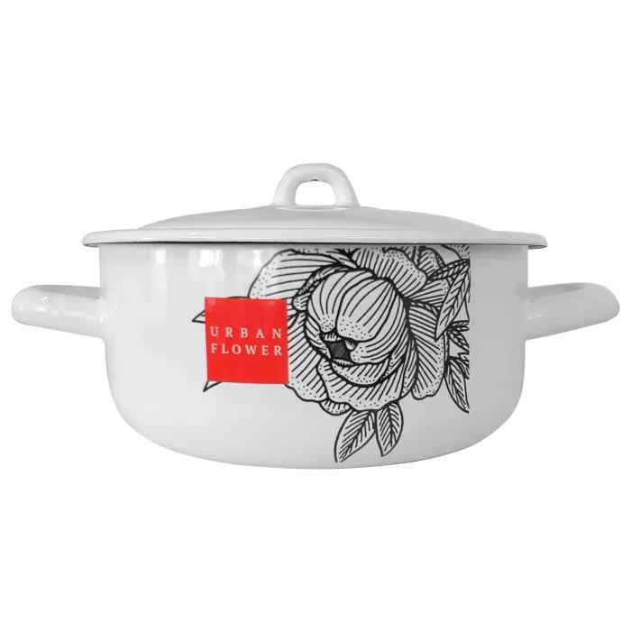 Изображение Кастрюля ЛЫСЬВА 16072/4Э Urban flower эмал (1,45 л )