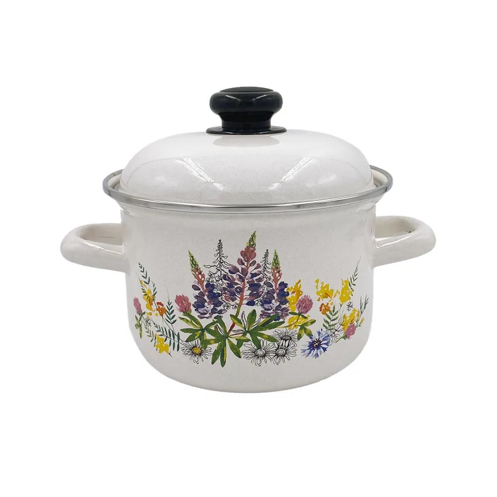 Изображение Кастрюля ЛЫСЬВА 16084АП2 Люпины эмал (1,5 л )