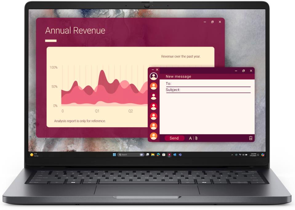 Изображение Ноутбук DELL Pro 14 (Intel 255U 2000 МГц/ SSD 512 ГБ  /RAM 16 ГБ/ 14" 1920x1200/VGA встроенная/ Linux) (PRO14-7653)