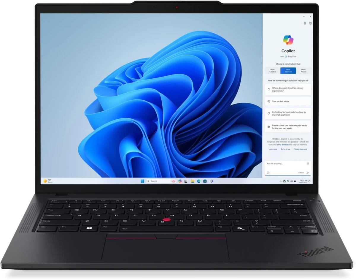 Изображение Ноутбук Lenovo ThinkPad T14 Gen 5 (Intel 155U 1700 МГц/ SSD 512 ГБ  /RAM 16 ГБ/ 14" 1920x1200/VGA встроенная/ Без ОС) (21ML00EHFW)