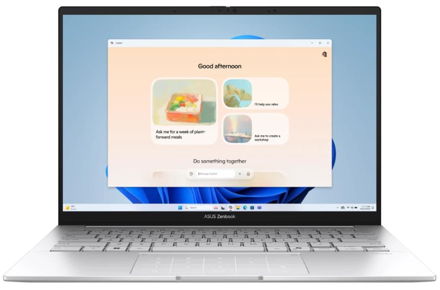 Изображение Ноутбук Asus UX3405CA Zenbook 14 (Intel 285H 2900 МГц/ SSD 512 ГБ  /RAM 32 ГБ/ 14" 2880x1800/VGA встроенная/ Без ОС) (90NB14W2-M00N00)